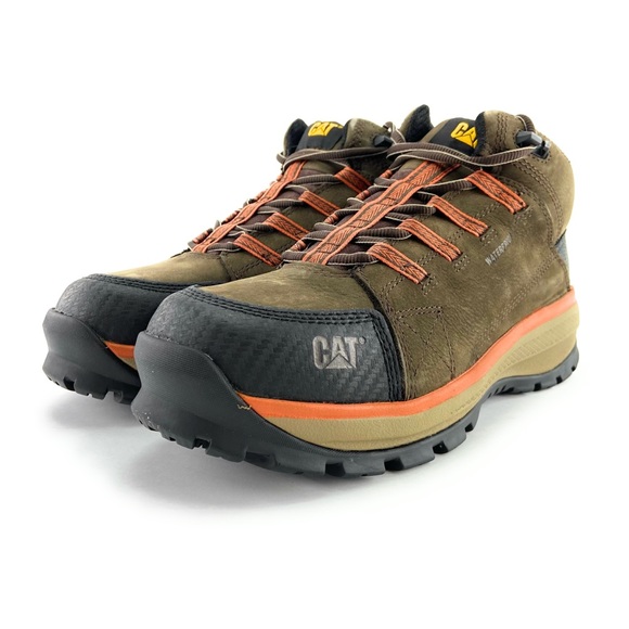 Caterpillar Men's Utilize Wp Alloy Toe Brown Boots - Picture 4 of 10